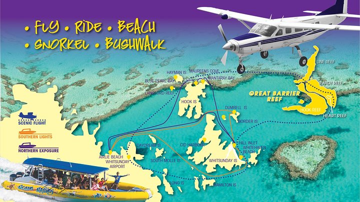 Scenic Flight - Great Barrier Reef, Heart Reef, Whitehaven Beach & Hill Inlet!
